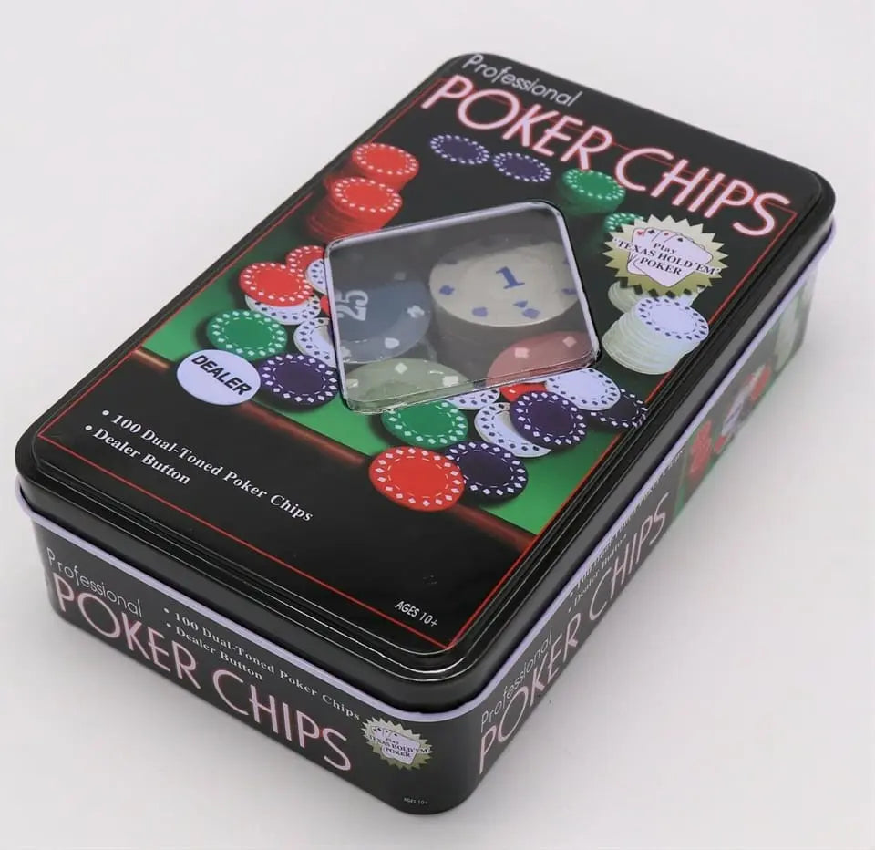 100pcs Dual-Toned Professional Texas Hold’em Poker Chips Set