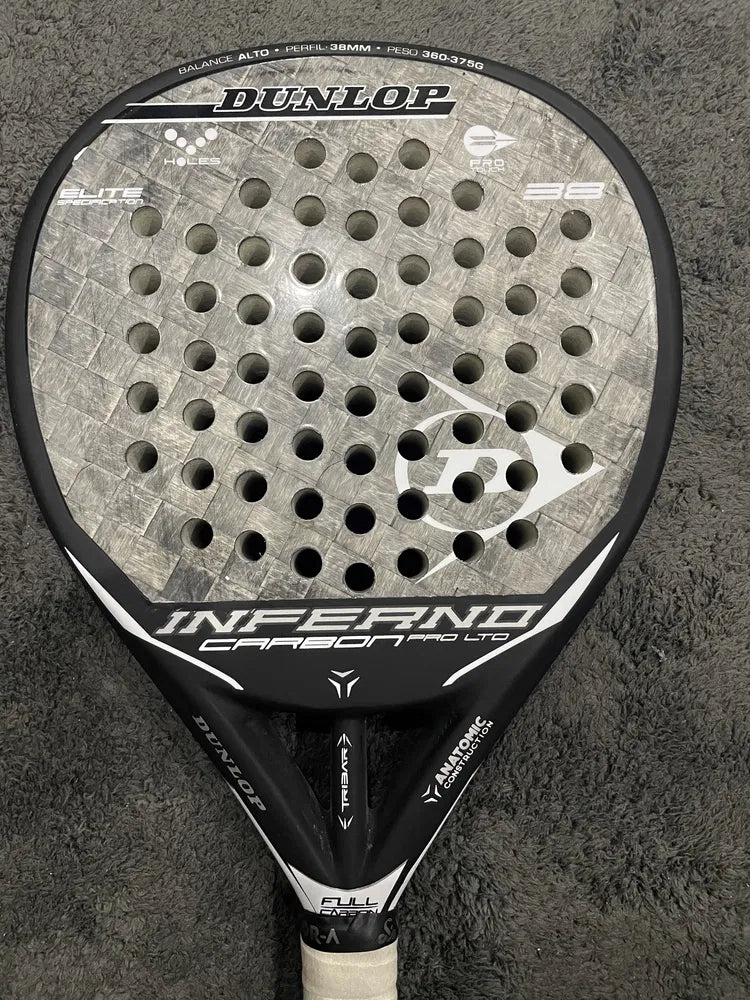 INFERNO CARBON 24K FIBRE POWER CHANNEL 38mm 360-375gms PADEL RACKET - BLACK/GREY