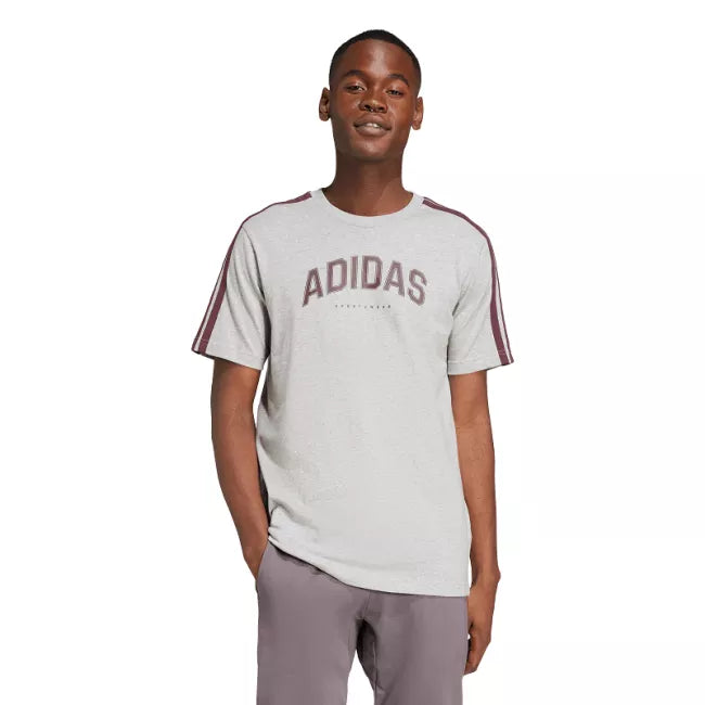 JM0381  3 stripes codes linear graphic Tee